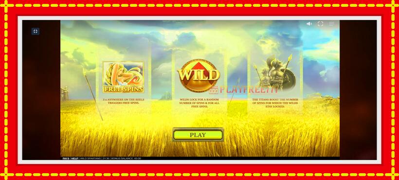 Slot machine Wild Spartans with access to free game online, picture 1