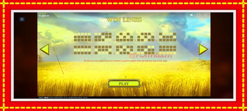 Slot machine Wild Spartans with access to free game online, picture 3