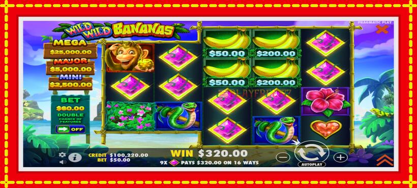 Slot machine Wild Wild Bananas with access to free game online, picture 3