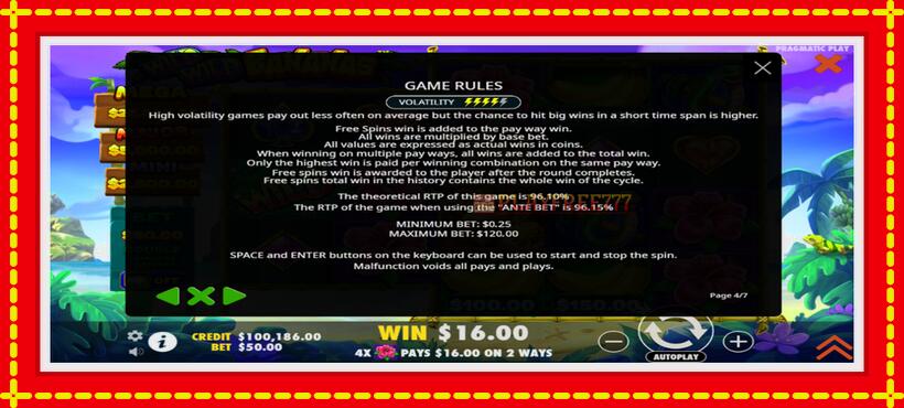 Slot machine Wild Wild Bananas with access to free game online, picture 7