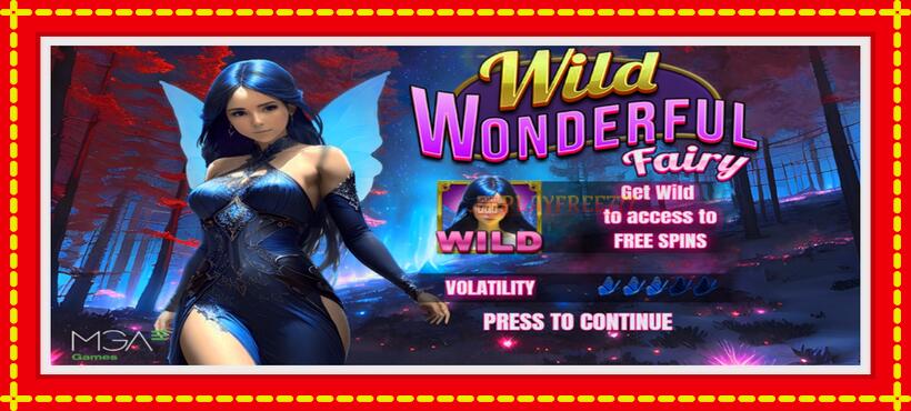 Slot machine Wild Wonderful Fairy with access to free game online, picture 1