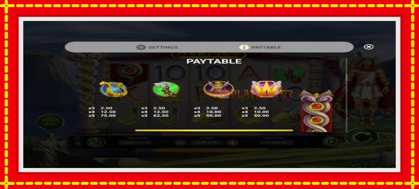 Slot machine Wings of Hermes with access to free game online, picture 6