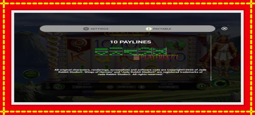 Slot machine Wings of Hermes with access to free game online, picture 7