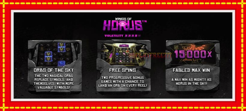 Slot machine Wings of Horus with access to free game online, picture 3