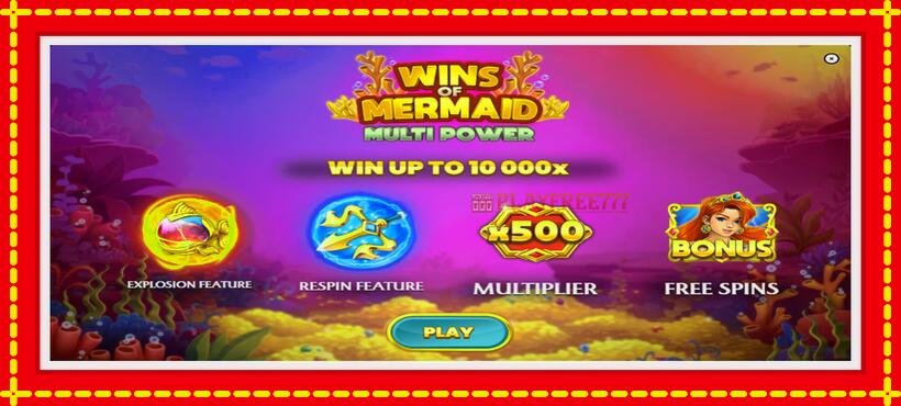 Slot machine Wins of Mermaid Multi Power with access to free game online, picture 1