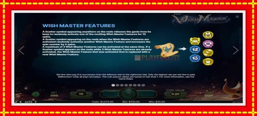 Slot machine Wish Master with access to free game online, picture 4