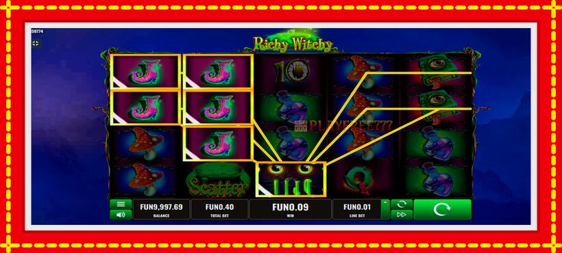 Slot machine Witch Pickings with access to free game online, picture 2