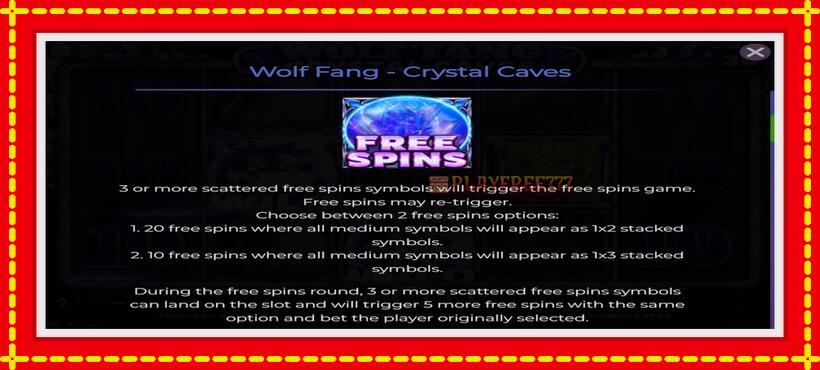 Slot machine Wolf Fang - Crystal Caves with access to free game online, picture 5