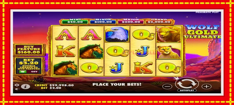 Slot machine Wolf Gold Ultimate with access to free game online, picture 2