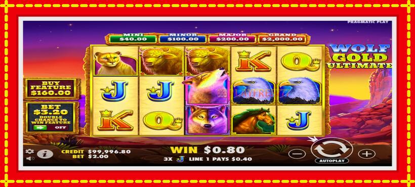 Slot machine Wolf Gold Ultimate with access to free game online, picture 3