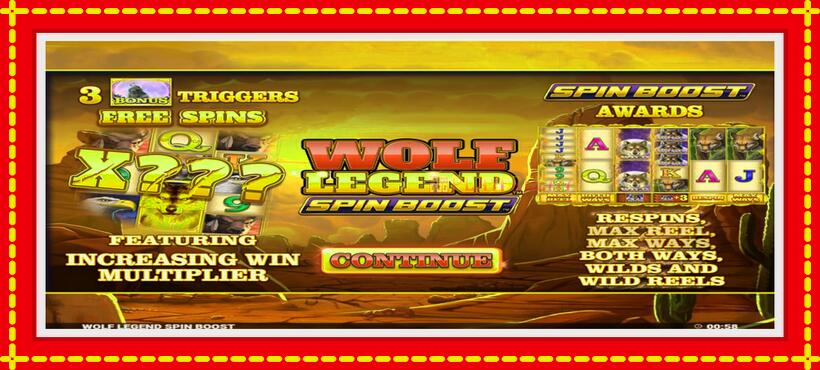 Slot machine Wolf Legend Spin Boost with access to free game online, picture 1