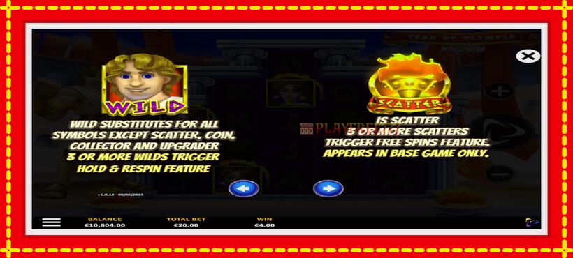 Slot machine Year of Olympia with access to free game online, picture 4