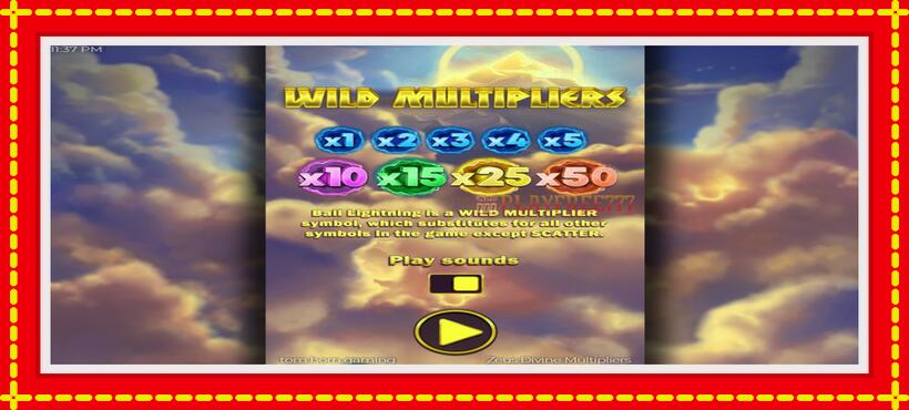 Slot machine Zeus Divine Multipliers with access to free game online, picture 1