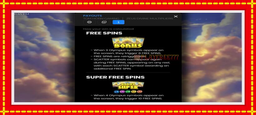 Slot machine Zeus Divine Multipliers with access to free game online, picture 6