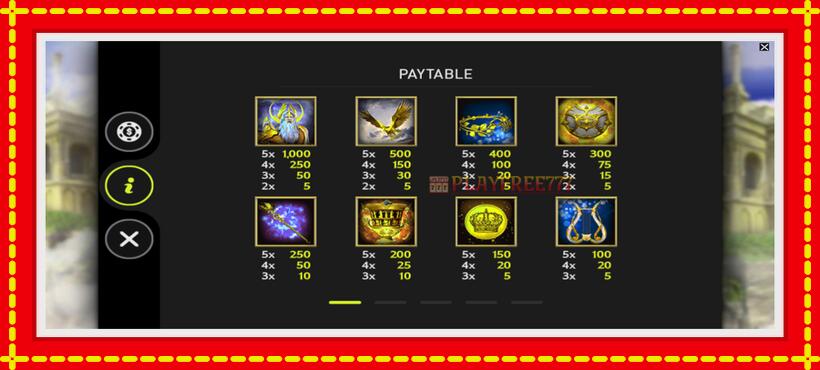 Slot machine Zeus King of Gods with access to free game online, picture 5