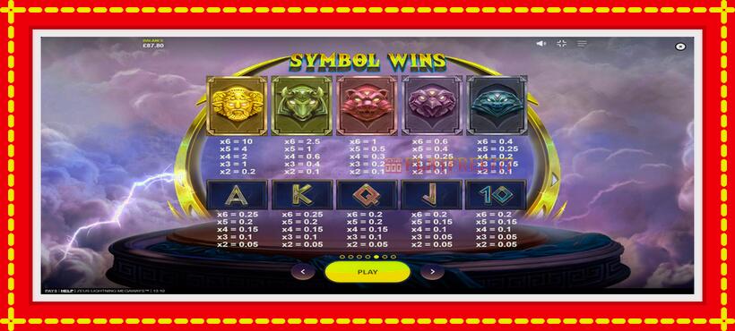 Slot machine Zeus Lightning Megaways with access to free game online, picture 6