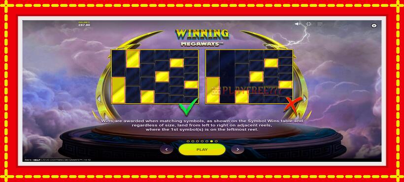 Slot machine Zeus Lightning Megaways with access to free game online, picture 7