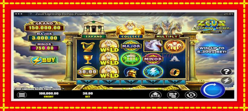 Slot machine Zeus Lightning Riches Power Combo with access to free game online, picture 2