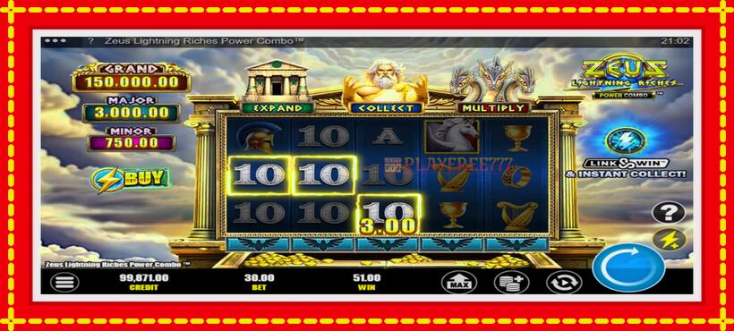 Slot machine Zeus Lightning Riches Power Combo with access to free game online, picture 3