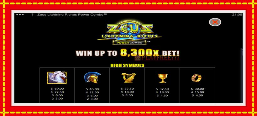 Slot machine Zeus Lightning Riches Power Combo with access to free game online, picture 6