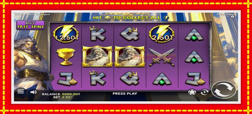 Slot machine Zeus Olympus with access to free game online, picture 2