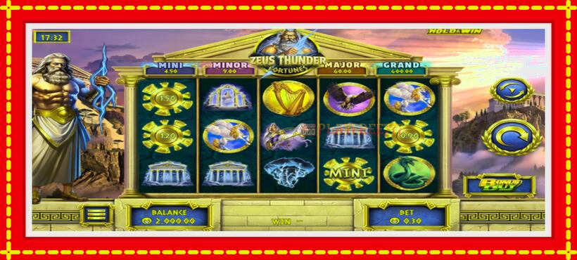 Slot machine Zeus Thunder Fortunes with access to free game online, picture 1