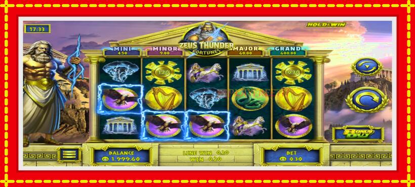 Slot machine Zeus Thunder Fortunes with access to free game online, picture 2