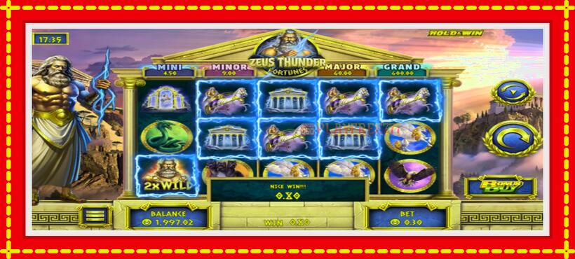 Slot machine Zeus Thunder Fortunes with access to free game online, picture 3