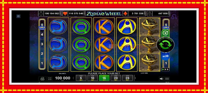 Slot machine Zodiac Wheel with access to free game online, picture 1