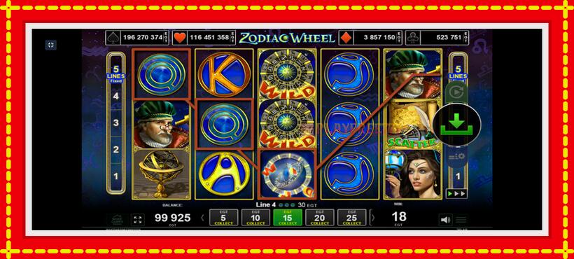 Slot machine Zodiac Wheel with access to free game online, picture 2