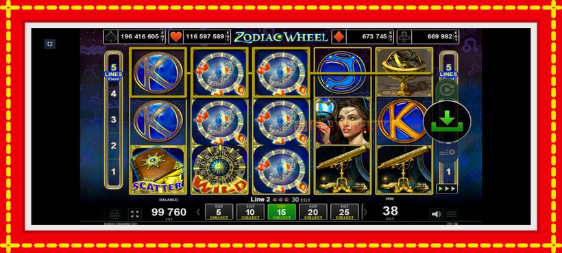 Slot machine Zodiac Wheel with access to free game online, picture 3