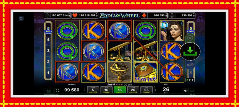 Slot machine Zodiac Wheel with access to free game online, picture 5