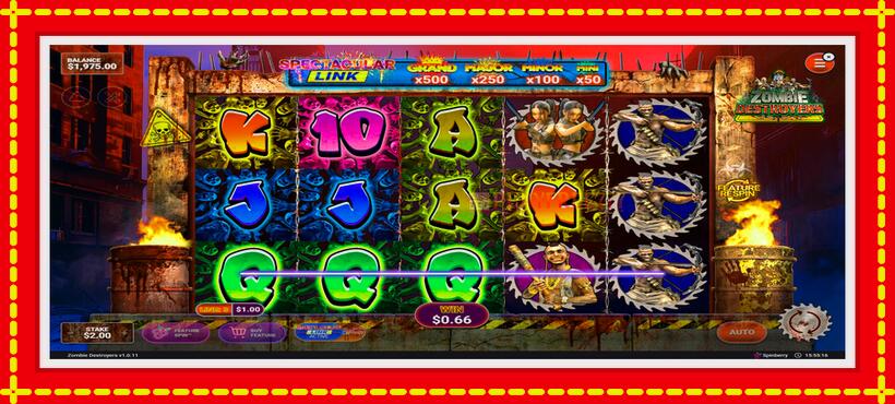 Slot machine Zombie Destroyers with access to free game online, picture 2