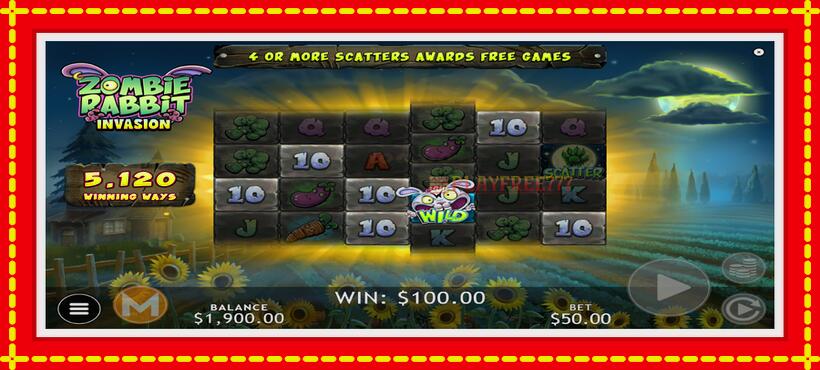 Slot machine Zombie Rabbit Invasion with access to free game online, picture 3