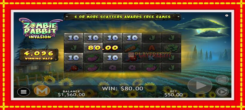 Slot machine Zombie Rabbit Invasion with access to free game online, picture 4