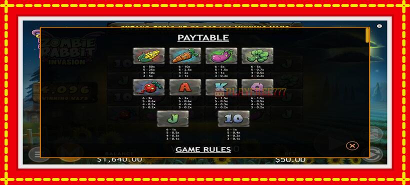 Slot machine Zombie Rabbit Invasion with access to free game online, picture 5