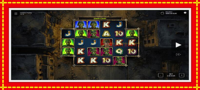 Slot machine Zombies Payday with access to free game online, picture 2