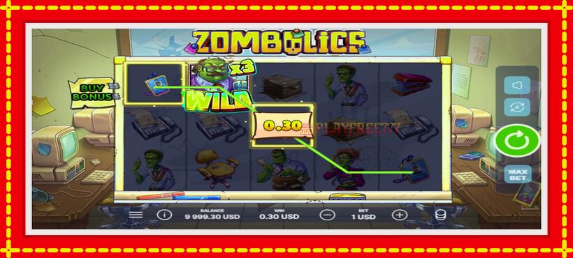 Slot machine Zombolics with access to free game online, picture 3